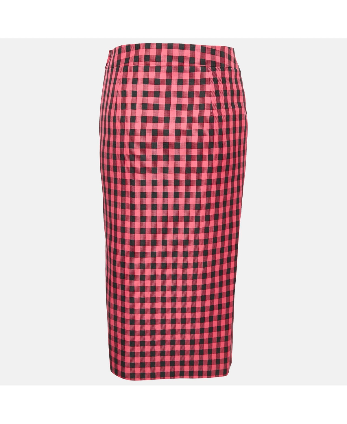 Pre-Owned Balenciaga Women's Pink Gingham Check Pencil Skirt
