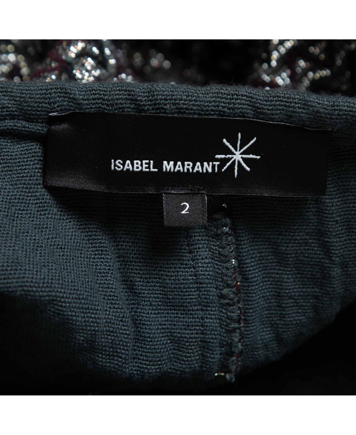 Pre-Owned Isabel Marant Women's Silver Zig-Zag Patterned Lurex Knit Mini Skirt