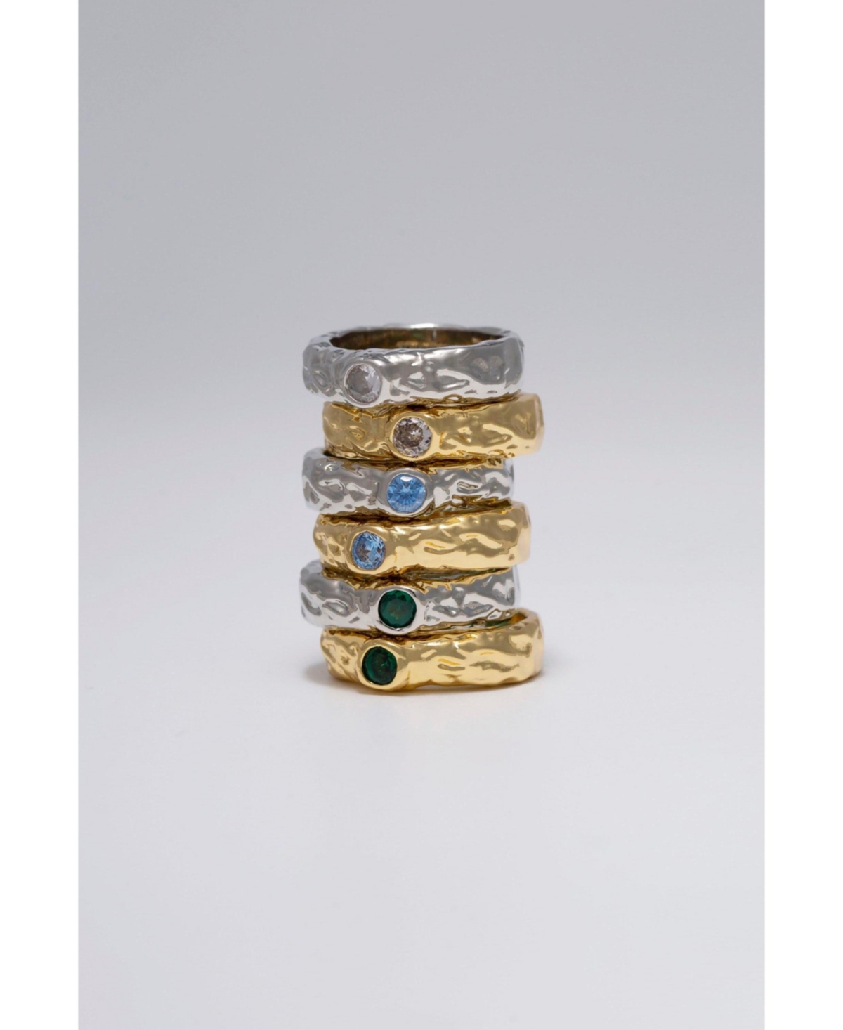 Classicharms Sylvie Cubic Zirconia Molten Stackable Ring