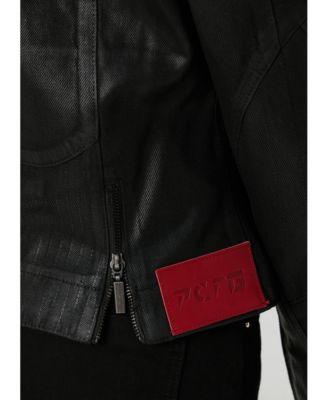 Women's Coated Denim Moto Jacket