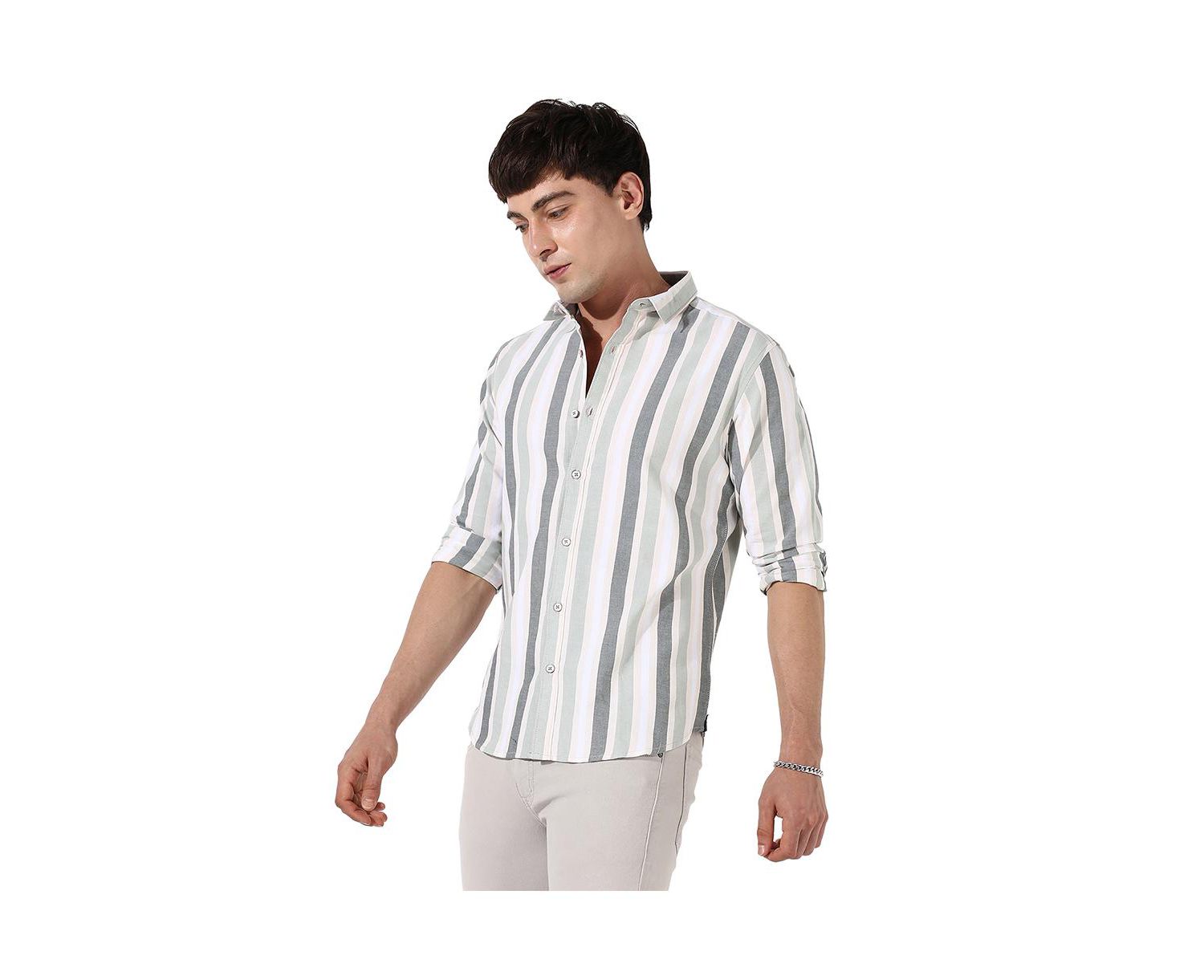 Men's Multitrack Striped Button Up Shirt