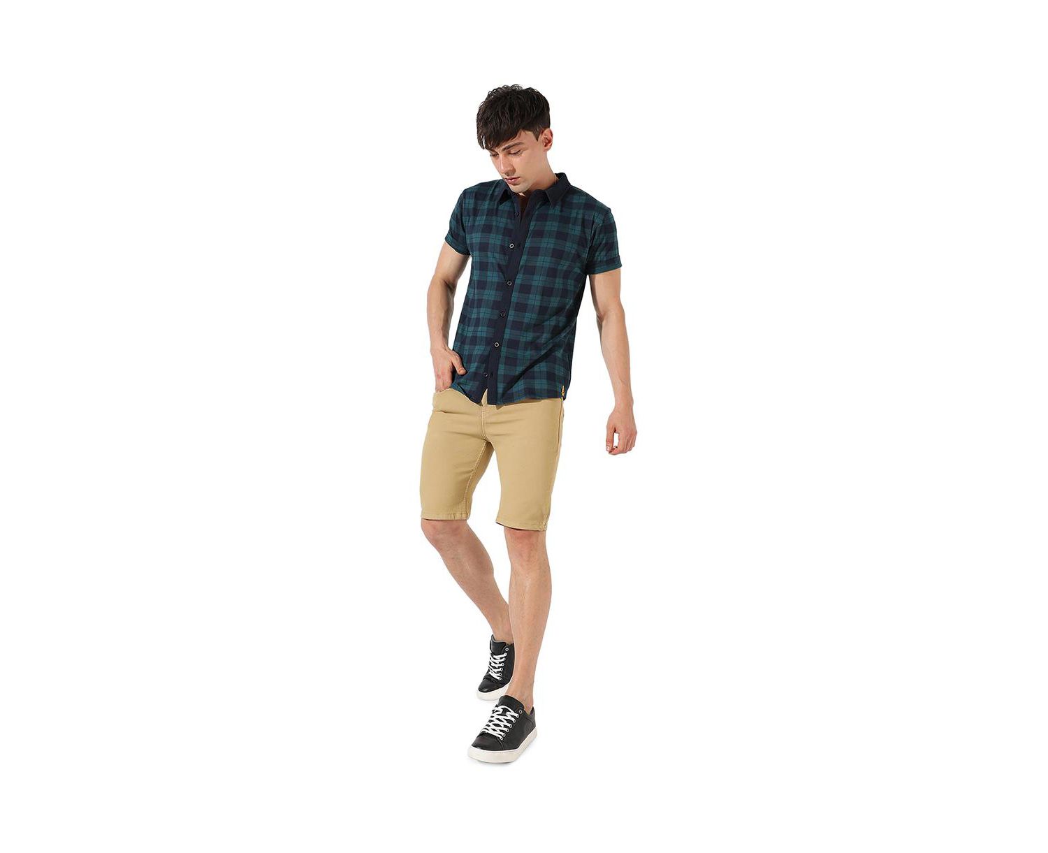 Men's Green & Blue Tartan Plaid Shirt