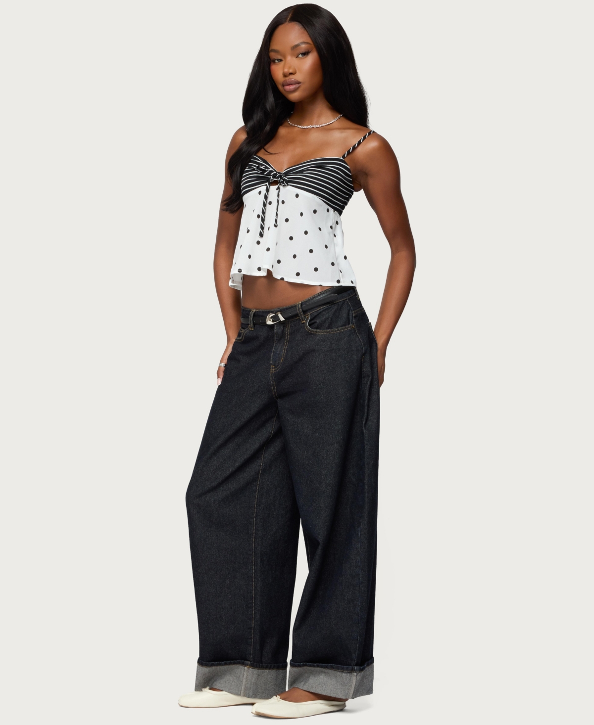 Edikted Women's Tilly Mixed Print Top