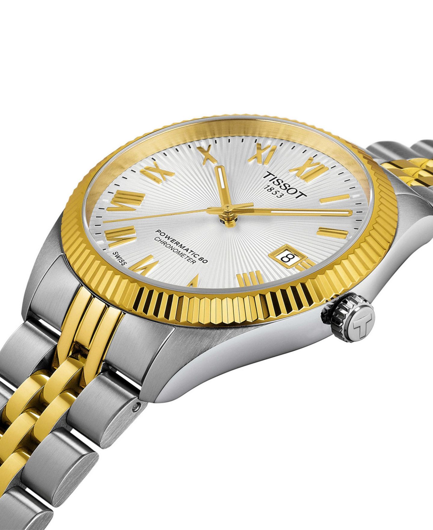 Мужские часы Tissot Ballade Powermatic 80 Cosc Two-Tone Stainless Steel Bracelet Watch 39mm — фото 6