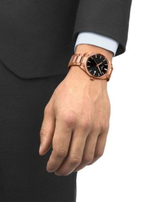 Men's Rose Gold Stainless Steel Bracelet Watch, 40mm