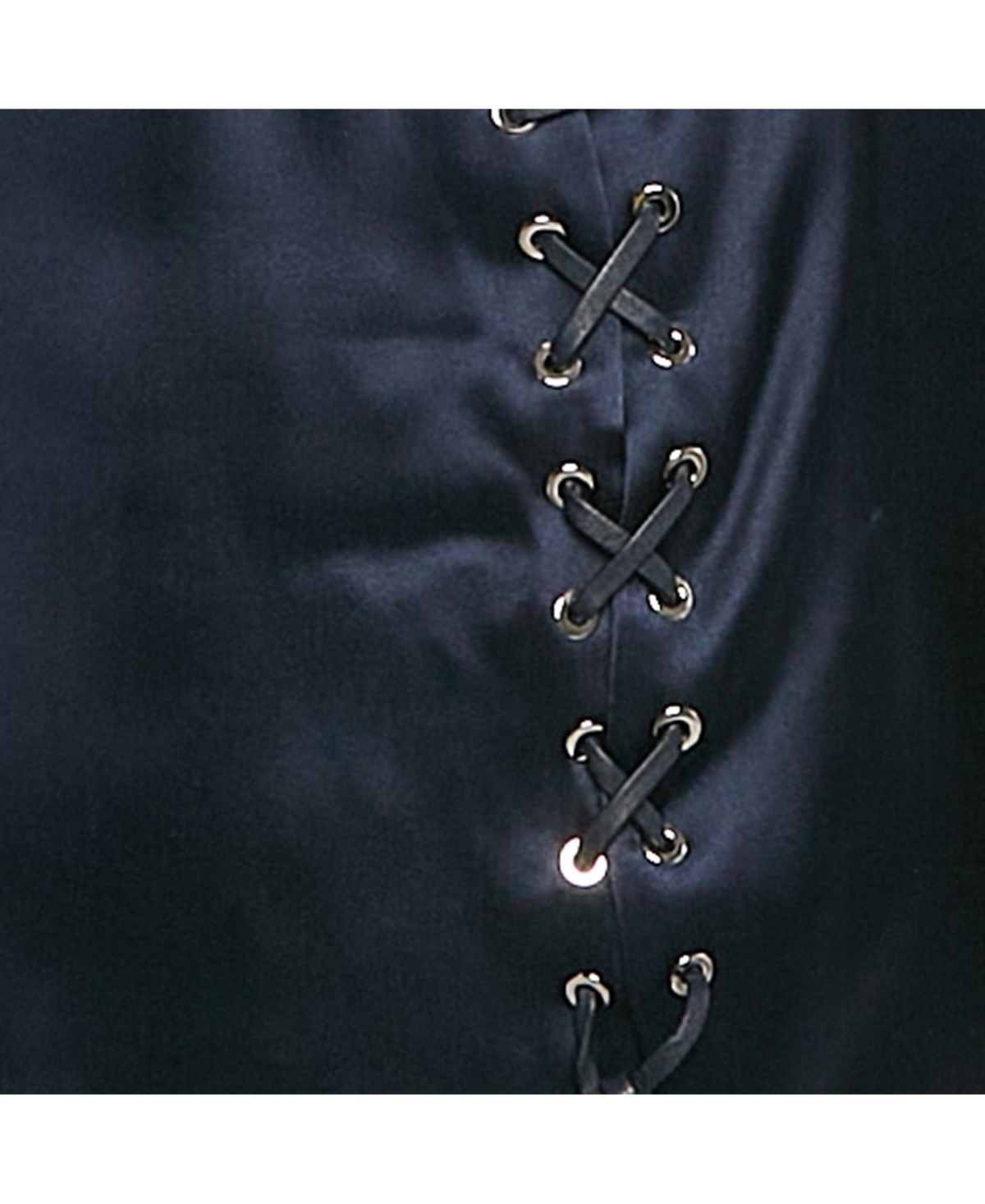 Pre-Owned Salvatore Ferragamo Women's Navy Blue Satin Silk Lace-Up Detail Sleeveless Top