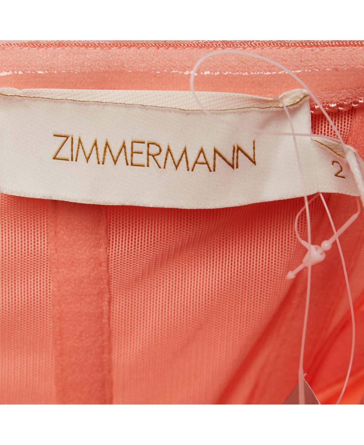 Pre-Owned Zimmermann Women's Coral Pink Linen Blend Natura Strapless Mini Dress