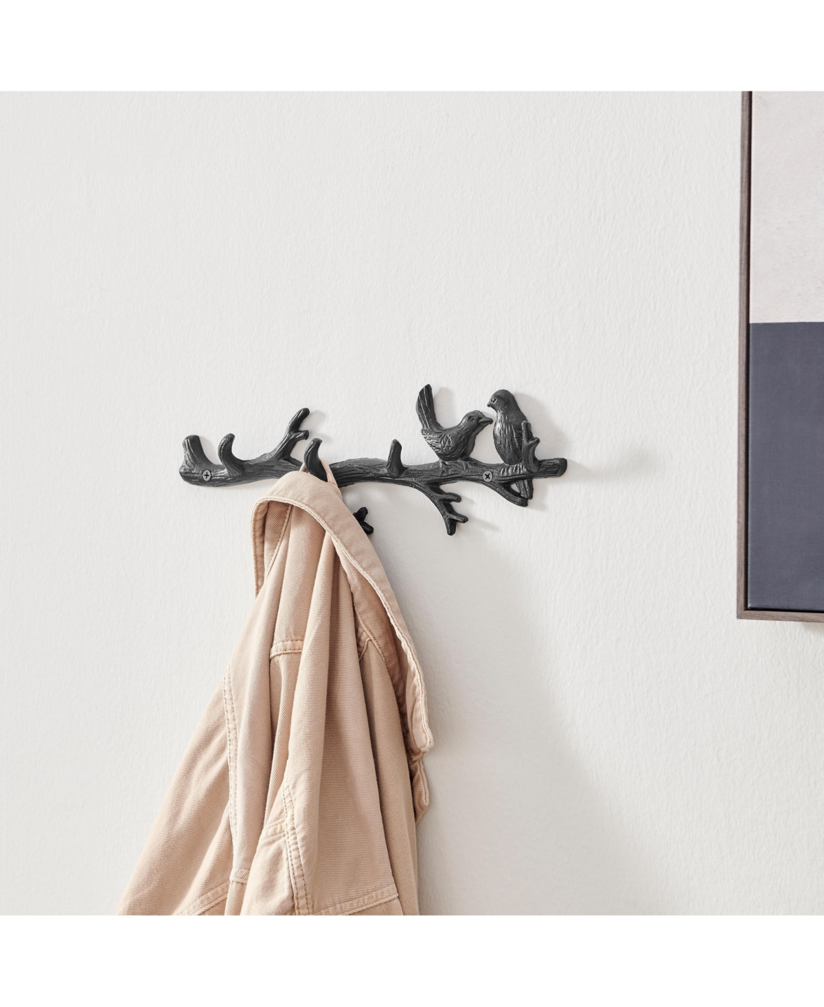 Danya B Birds on Tree Branch Decorative Utility Hook Unit with 4 Hooks