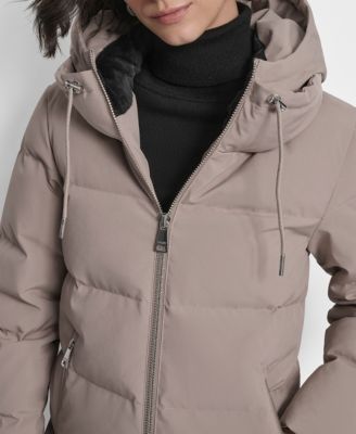 Women's Stand Collar Zipper Puffer Coat