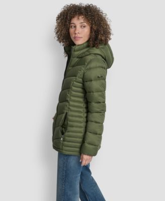 Women's Chevron-Quilted Full-Zip Puffer Jacket