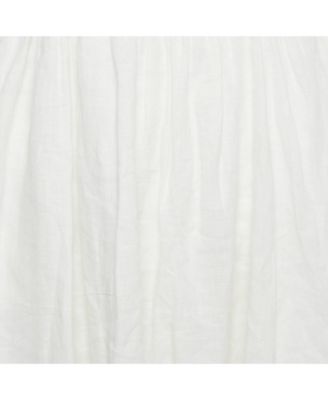 Women's White Linen Scallop Jude Midi Dress