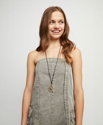 Modern Gold Plated Heart Faceted Crystal Necklace