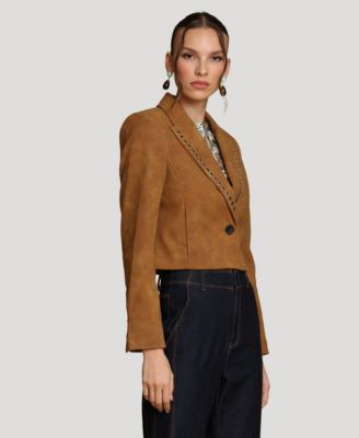 Women's Cropped Spread Collar Blazer
