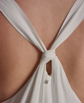 Women's Knotted Strap V-Neck A-Line Dress