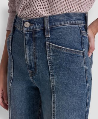 Women's High Rise Cropped Wide Leg Utility Jeans