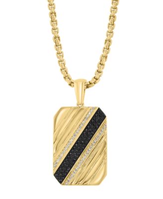 Men's Diamond Pendant Necklace (1/2 ct. t.w.) in Gold Over Silver