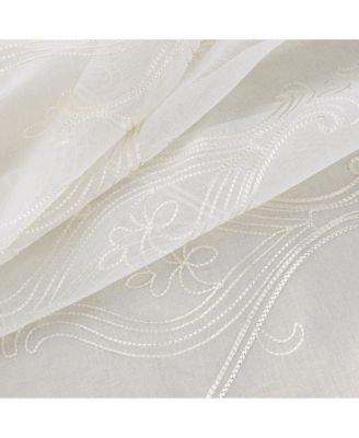 Pearl Emb Metallic Doily Rod Pocket Room Darkening Window Curtain Panel for Bedroom 54" x 84" Gold