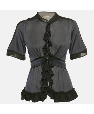Women's Silk Jersey Ruffled Top