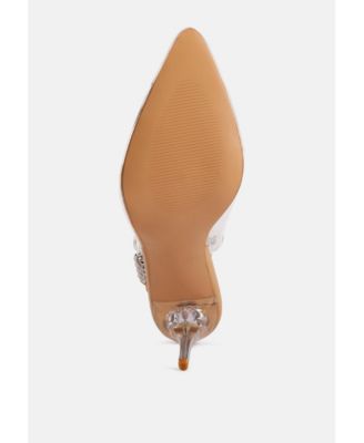 Womens Goddess Metallic Stiletto Heel Slingback Sandals