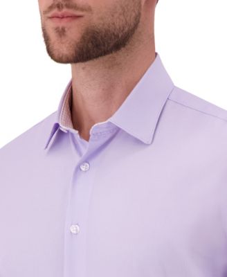 Men's 4-Way Geometric-Print Spread-Collar Woven Dress Shirt