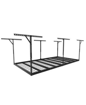 Max Series 48 in. W x 96 in. D x 24 - 40 in. H Black Heavy Duty Ceiling Mounted Overhead Garage Storage Rack-GR48BMAX-E