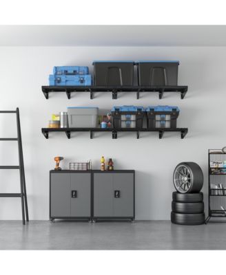 Heavy Duty Garage Wall Shelf MAX Series, Black — 48" X 24"