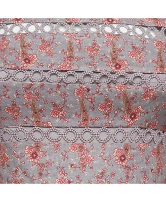 Women's Mauve Floral Print Linen Juniper Mini Dress