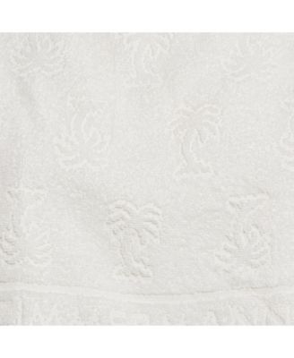 Women's Palm Tree Terry Cotton Fringed Crop Top