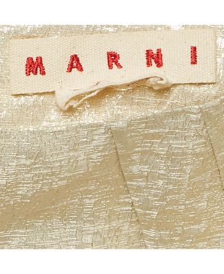 Women's Gold Silk Blend Lurex Mini Skirt