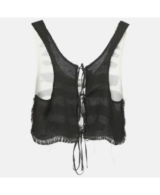 Women's Brushstroke Print Hemp Blend Gauze Cropped Tank Top