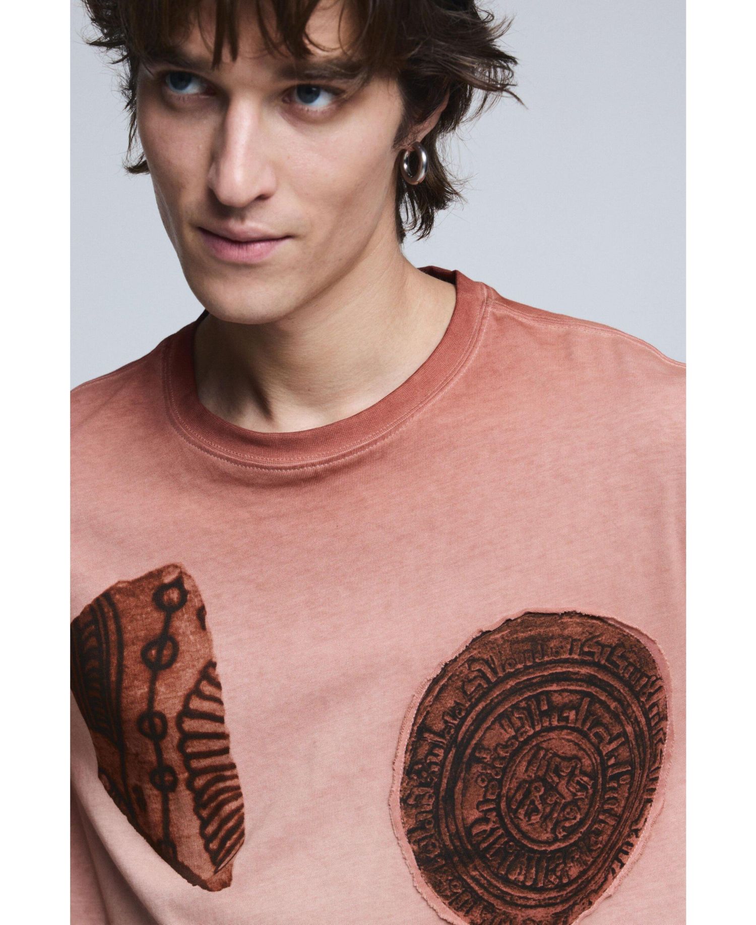 Men's Short-sleeved patchwork t-shirt