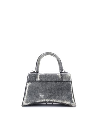 Small Hourglass Top Handle Bag Denim Printed Leather