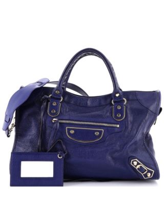 Medium City Classic Metallic Edge Bag Leather