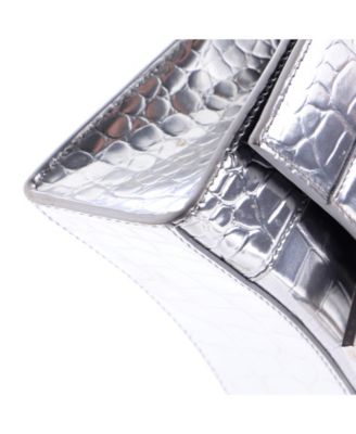 XS Hourglass Top Handle Bag Embossed Leather