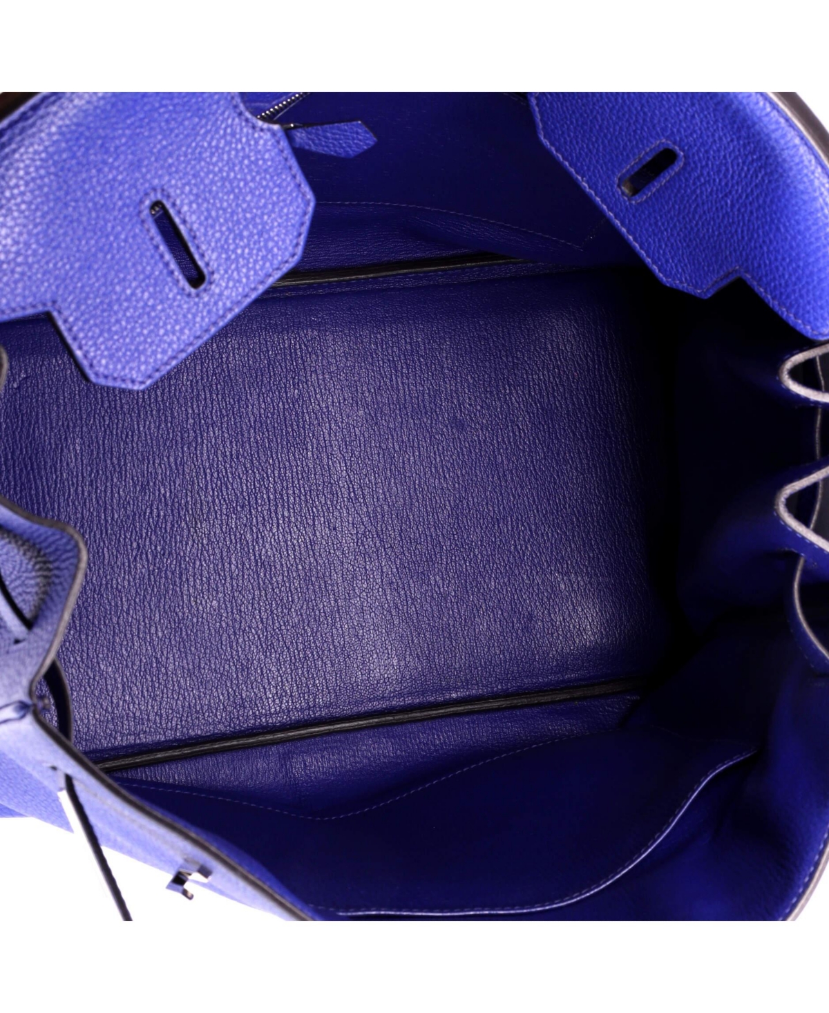 Pre-Owned Hermes Birkin 35 Handbag Blue Togo with Palladium Hardware