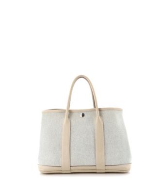 Pre-Owned HERMES 30 Garden Party Tote Toile and Leather