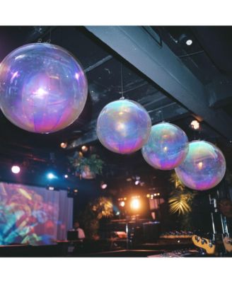 20" Big Shiny Inflatable Mirror Ball Giant Iridescent Reusable Balloon for Large Disco Party Wedding Event Stage Decoration