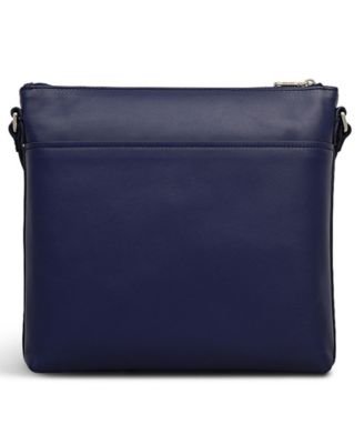 Pockets Large Leather Ziptop Crossbody Bag