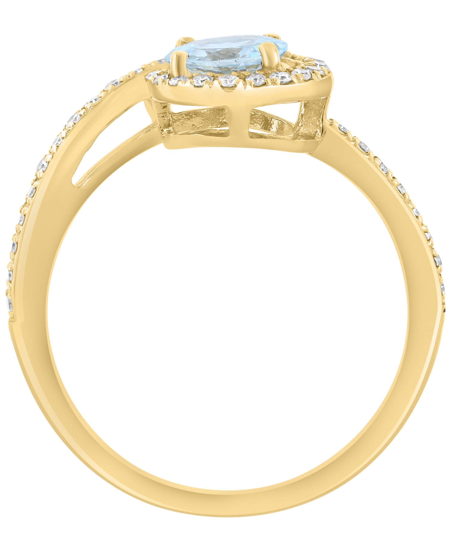 Aquamarine (5/8 ct. t.w.) and Diamond Ring (1/5 ct. t.w.) in 14k Yellow Gold