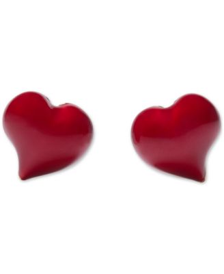Amour Heart Enamel Stud Earrings