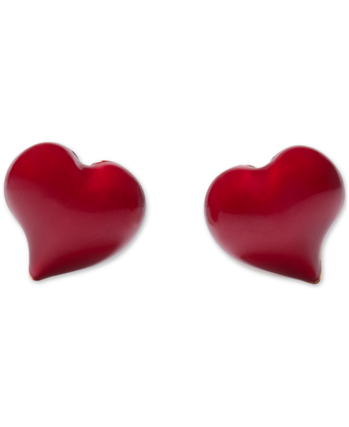 kate spade new york Amour Heart Enamel Stud Earrings - Dark Scarlet
