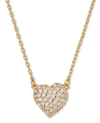 Amour Cubic Zirconia Gold-Tone Pave Pendant Necklace