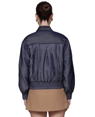 Women's Scarf Tie Neck Bomber Jacket