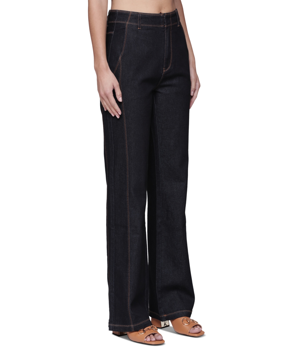 Avec Les Filles Women's Wide Leg Flared Jeans