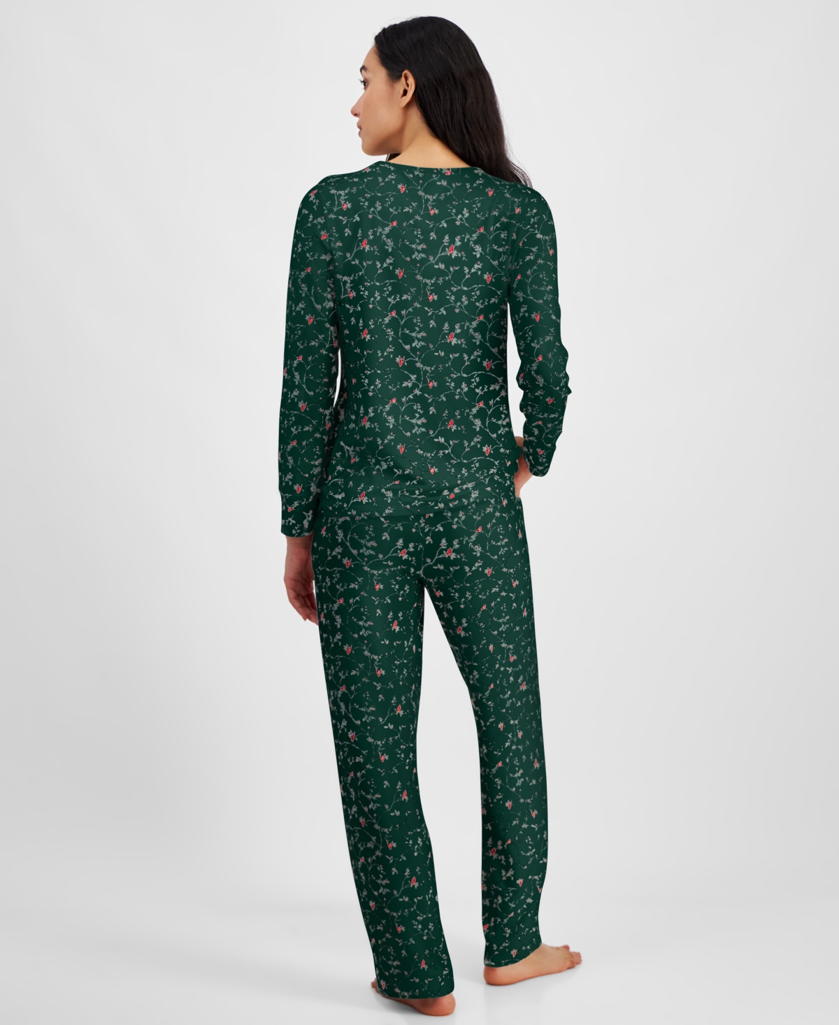 Charter Club Women's 2-Pc. Printed Long-Sleeve Packaged Pajamas Set, Created for Macy's