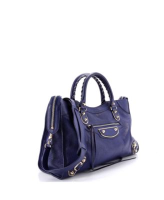 Medium City Classic Metallic Edge Bag Leather