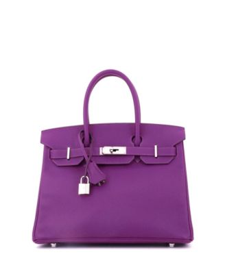 Birkin 30 Handbag Purple Epsom with Palladium Hardware
