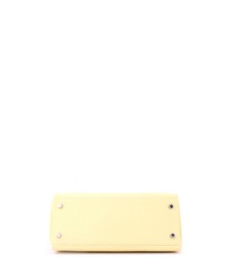 Kelly 28 Handbag Yellow Clemence with Palladium Hardware