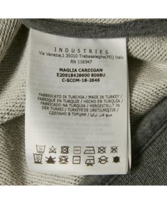 Men's Grey Logo Print Cotton Knit Zip-Up Jacket