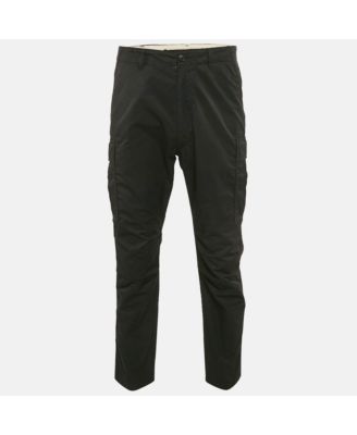 Men's Black Cotton Blend Cargo Pants
